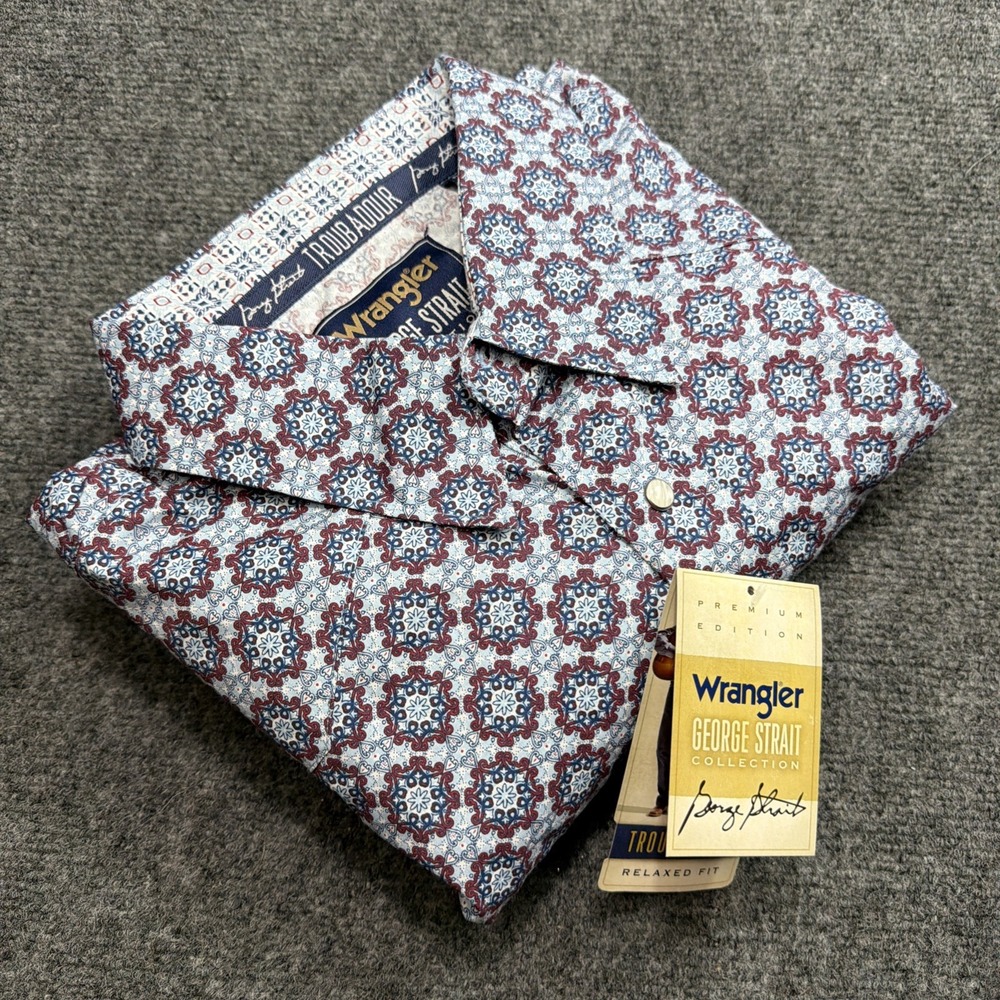 Wrangler George Strait Shirt 2XL Troubadour Paisley Western Snap Long Sleeve New